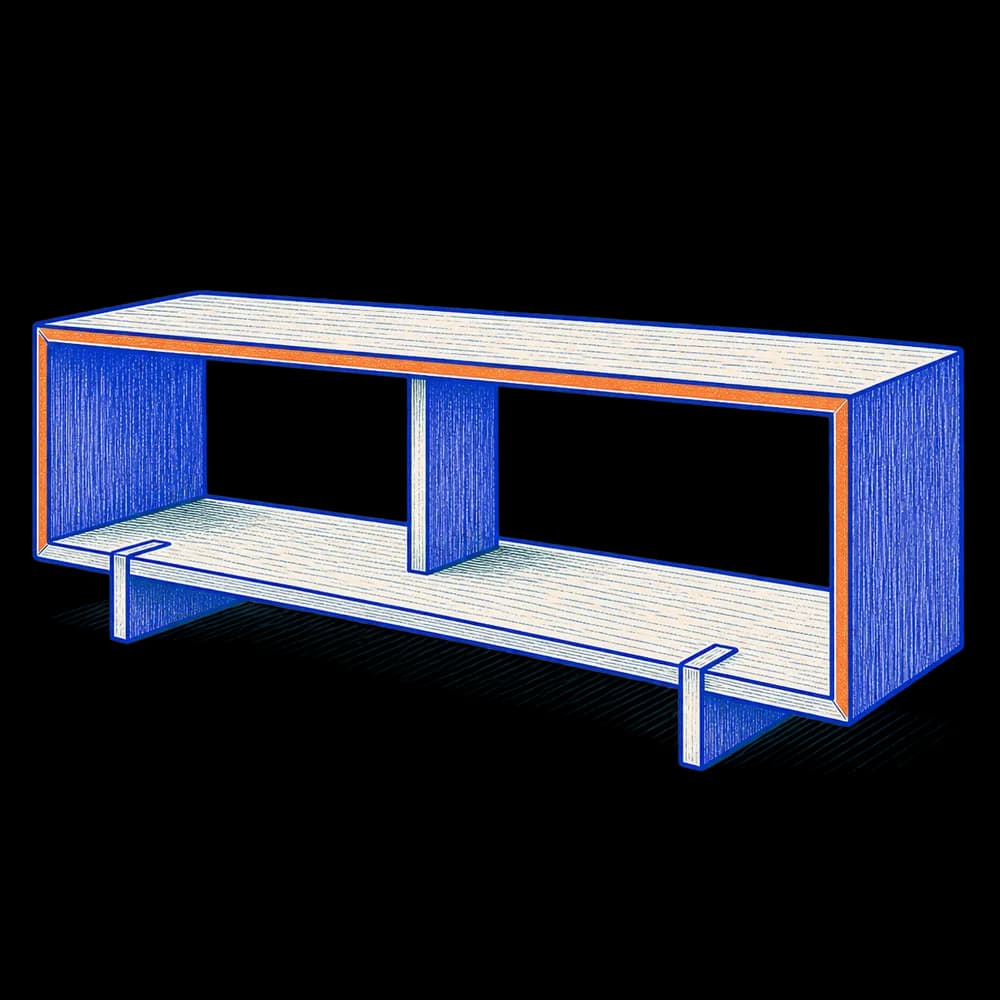 Puente · Consola pasa-sofá · Relieve