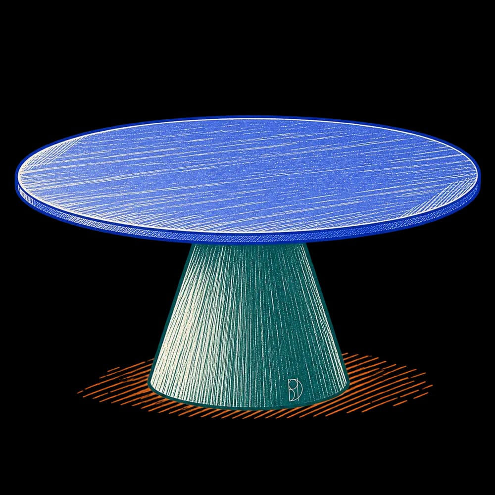Corro · Mesa de comedor redonda · Relieve