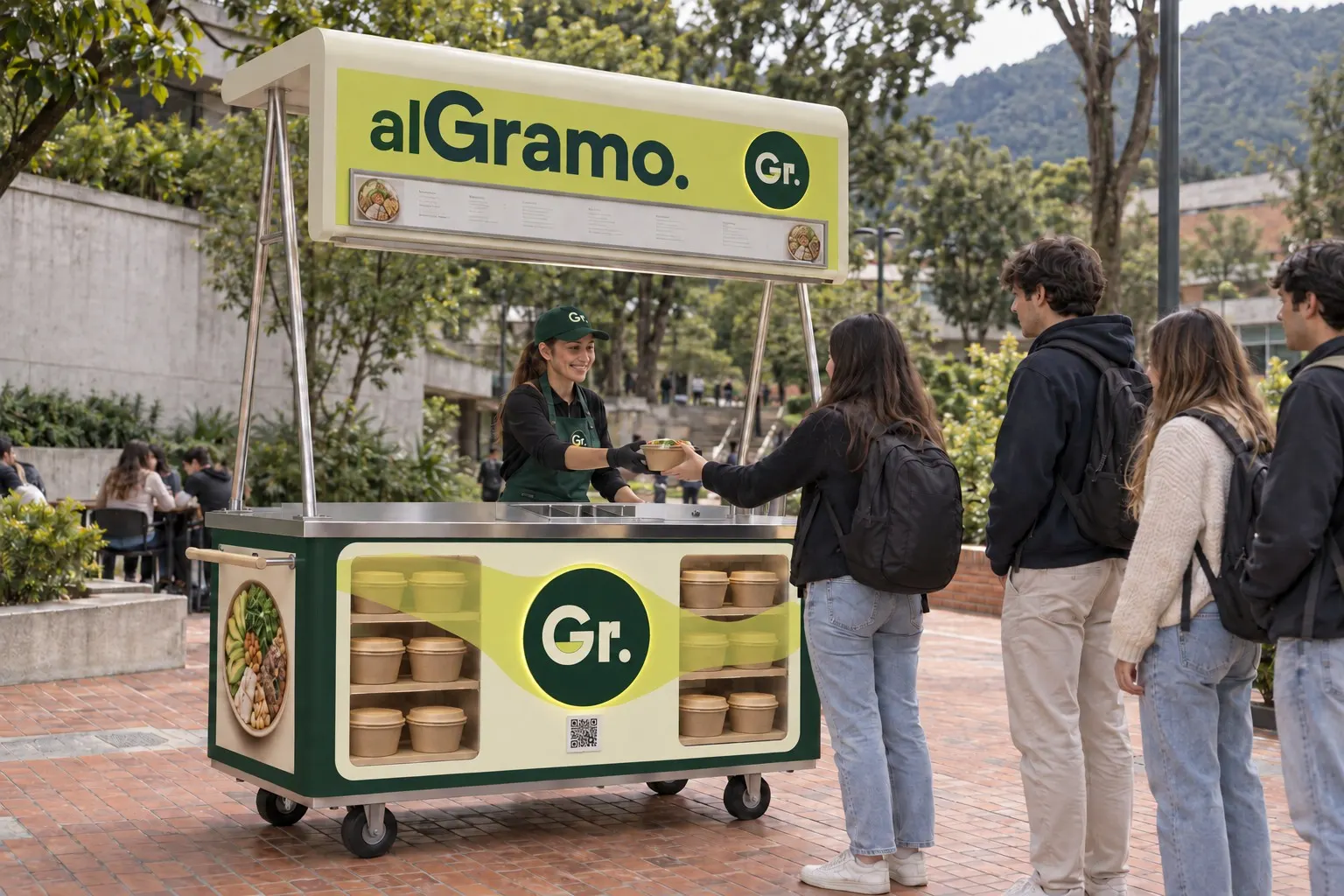 alGramo · El carrito en el andén, visto desde la esquina (render). · IO's Architecture