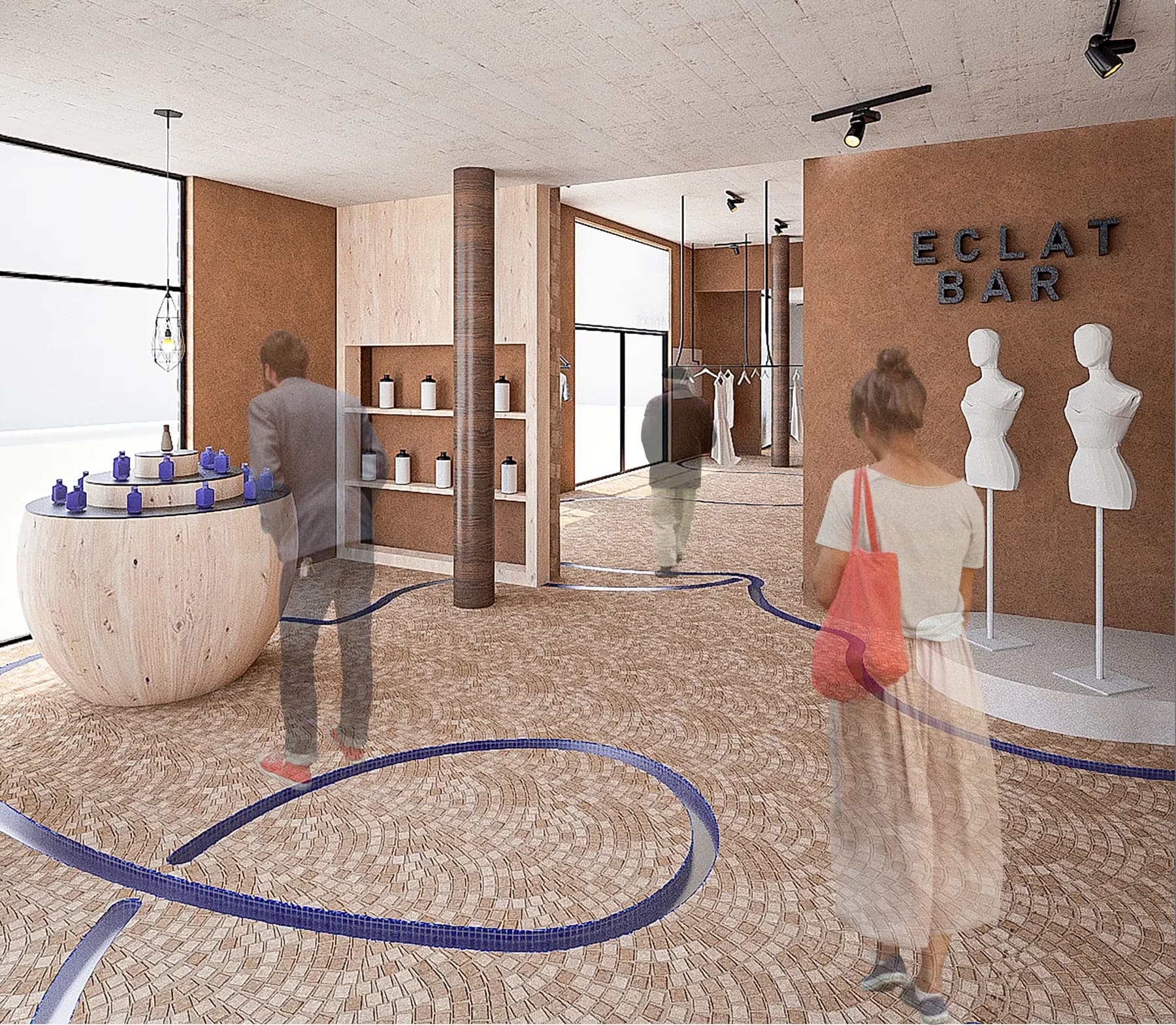 Éclat Couture · Zapatos parisinos: la plataforma curva y las repisas. · IO's Architecture